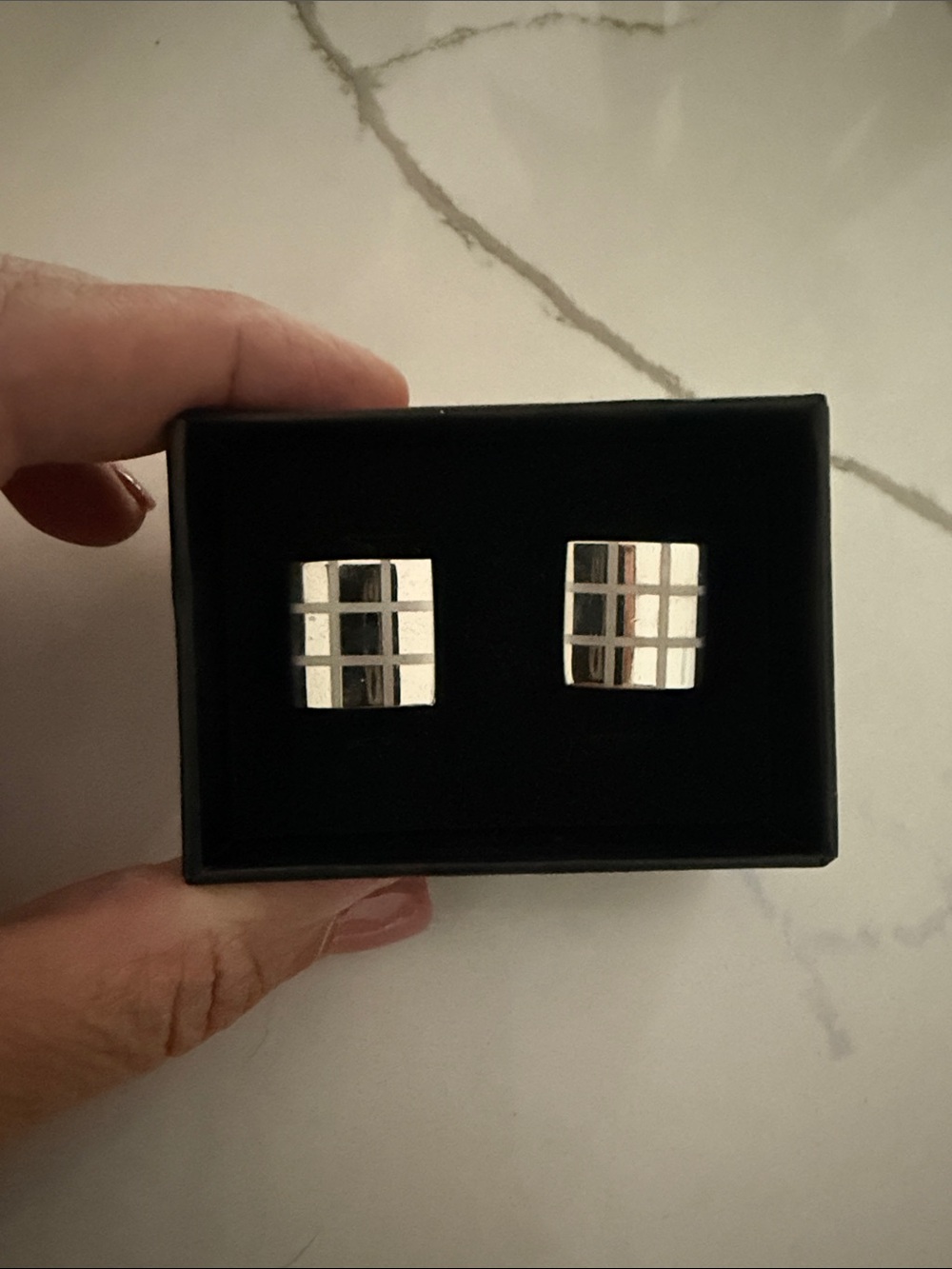 Men’s cufflinks silver men’s cufflinks- new in box